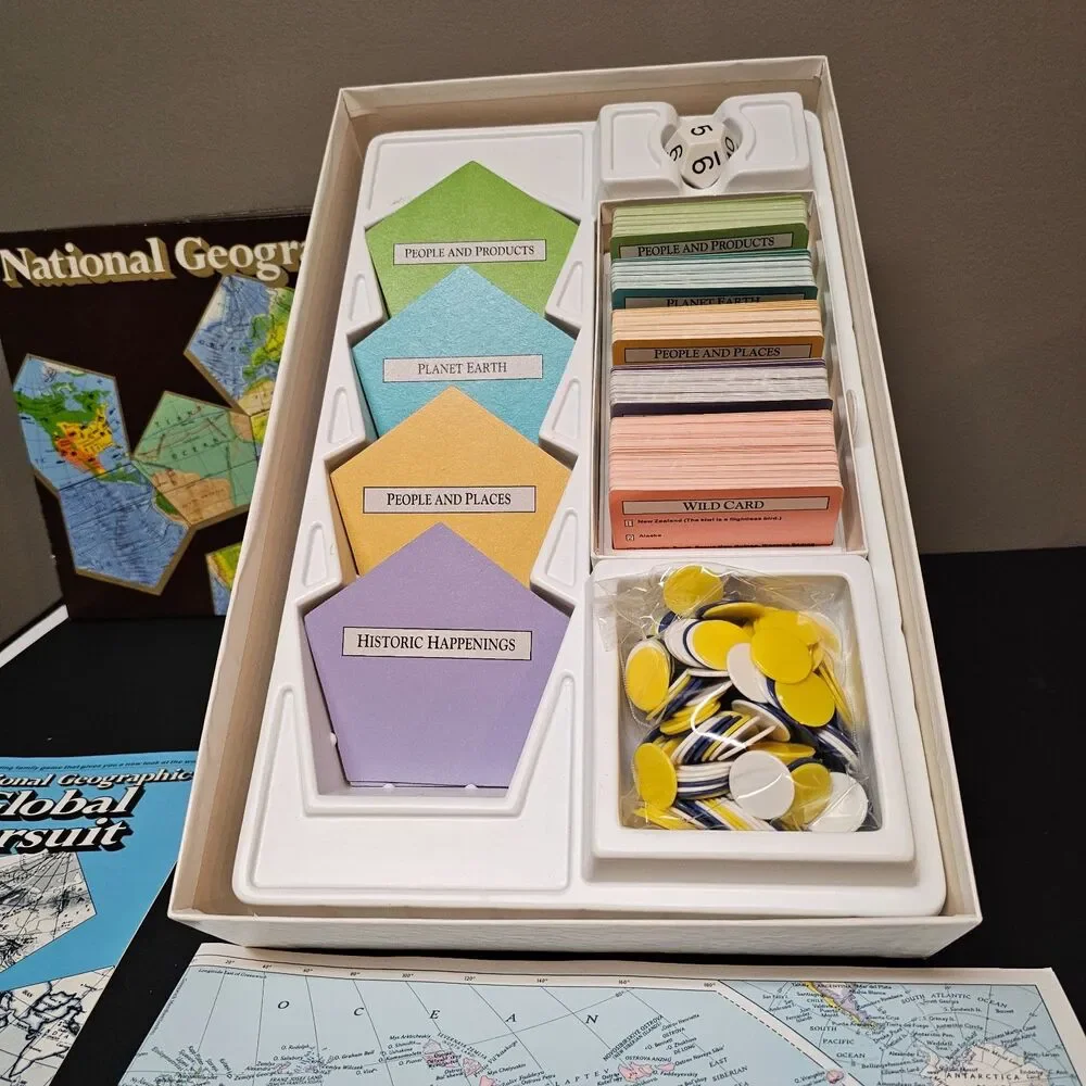 National Geographic Global Pursuit Vtg 1987 Geography Family Board Game Complete